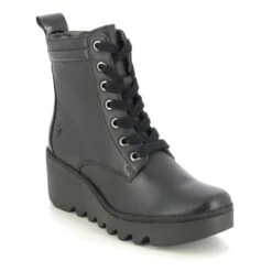 Fly London - Biaz Blu Lace P501329-011 (black Leather) -Camel Favour fly london biaz blu lace p501329 011 black leather wedge boots 1691490835 028132931 01