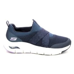 New Release -Camel Favour skechers arch fit slip on x strap 149717 nvlv navy lavender trainers 1645011761 666971770 02