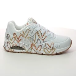 Skechers - Uno Goldcrown Metallic Love 155523-99 (white Gold) -Camel Favour skechers uno goldcrown metallic love 155523 wtgd white gold trainers 1680862181 666552399 02