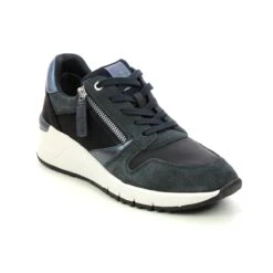 Tamaris - 23702-28-890 Rea Wedge Zip (navy Suede)