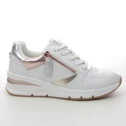 Tamaris - 23702-20-157 Rea Zip Wedge (white Rose Gold) -Camel Favour tamaris rea zip wedge 23702 20 157 white rose gold trainers 1671533090 991370268 02