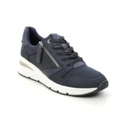Tamaris - 23702-20-890 Rea Zip Wedge (navy) -Camel Favour tamaris rea zip wedge 23702 20 890 navy trainers 1674559855 991370271 01